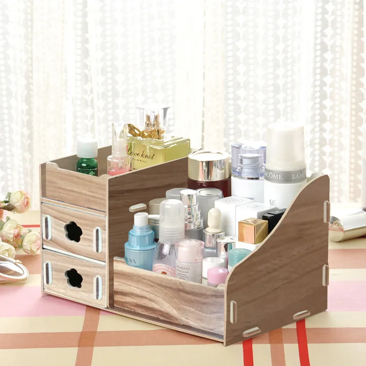 

Desktop Wood Receiving Box Korean Version Multifunctional Cosmetics Receiving Box