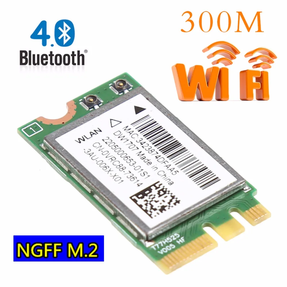 300M Wireless Bluetooth V4.0 Dual Band 867M Bluetooth V4 WIFI WLAN Card For Dell DW1707 VRC88 Qualcomm Atheros