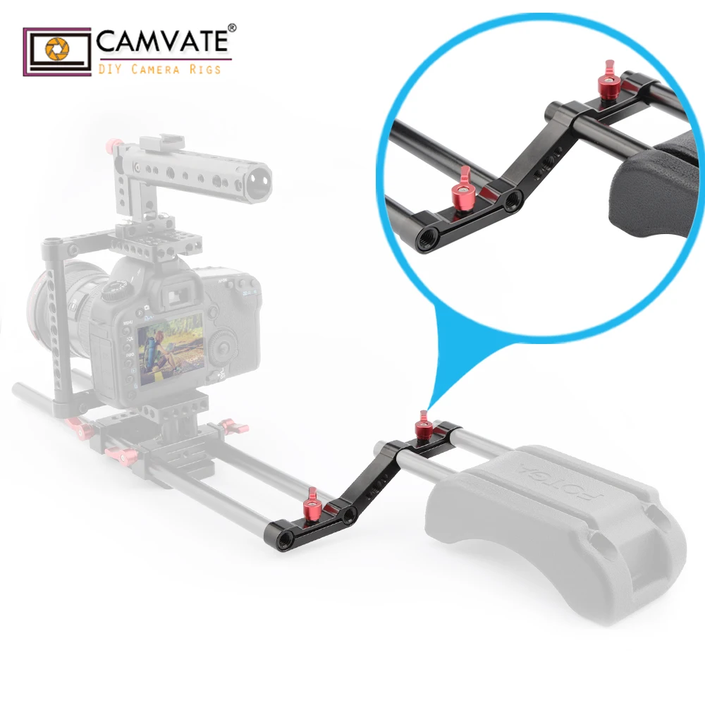 CAMVATE Offset Z-Shape Clamp Mount Bracket With 15mm Double-Rod Clamp For DSLR Camera Shoulder Mount Rig 15mm Rod Support System