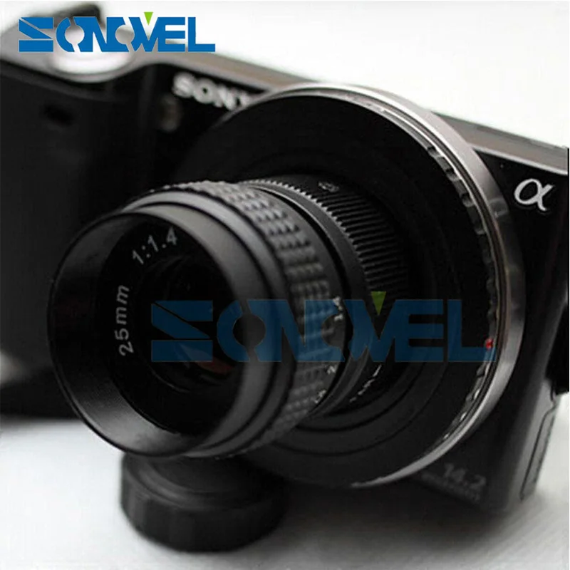 Fujian 25mm CCTV Camera Micro Lens TV Movie Fixed Clear Focus F1.4 C Mount for Canon EOS M M2 M3 M5 M10 Mirrorless Accessories