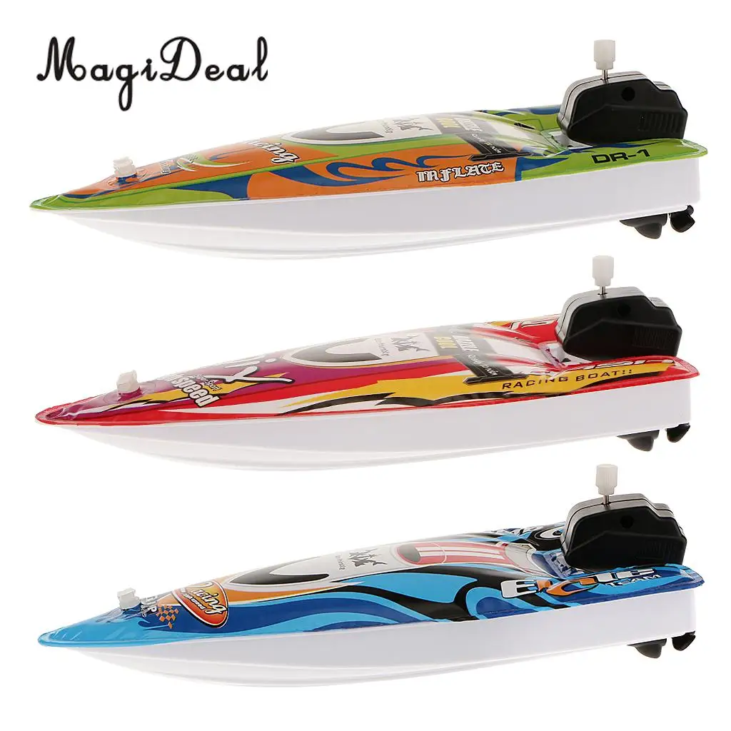 MagiDeal High Quality Kid Plastic Children Inflatable Wind Up Speedboat Boat Pool Bath Toy for Kid Child Swimming Diving Tool