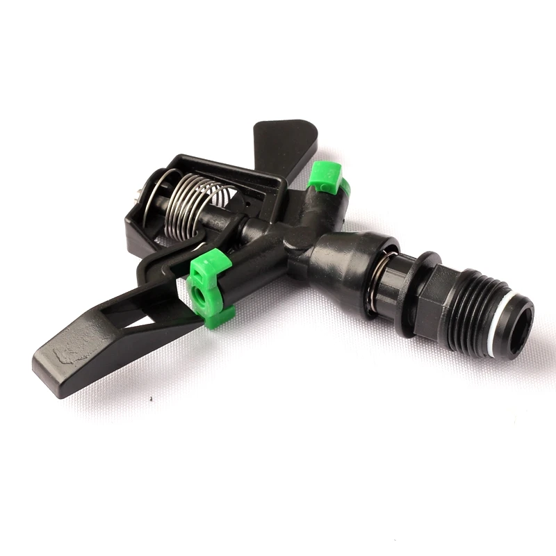 

12pcs 1/2 Inch Double Nozzle Green Plastic Rotating Impact Sprinkler 360 Degree Automatic Impulse Sprinkler