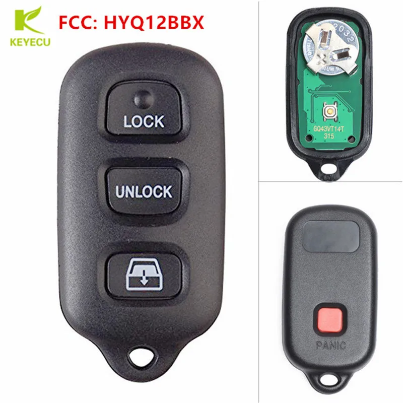 KEYECU Nowy 4-przyciskowy pilot zdalnego sterowania do Toyoty 4Runner 1999 - 2009, Sequoia 2000 - 2007