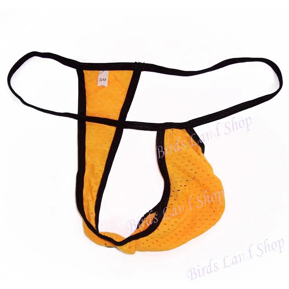 G2025 Mens String Thong Posing Pouch eyelet knit solid color