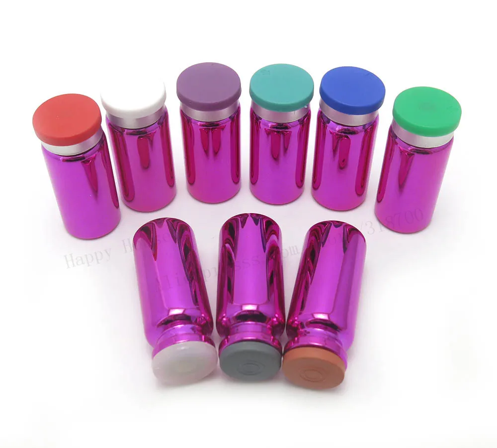 100pcs/lot 10ml UV purple shiny glass vials with flip aluminum-plastic cap/stopper