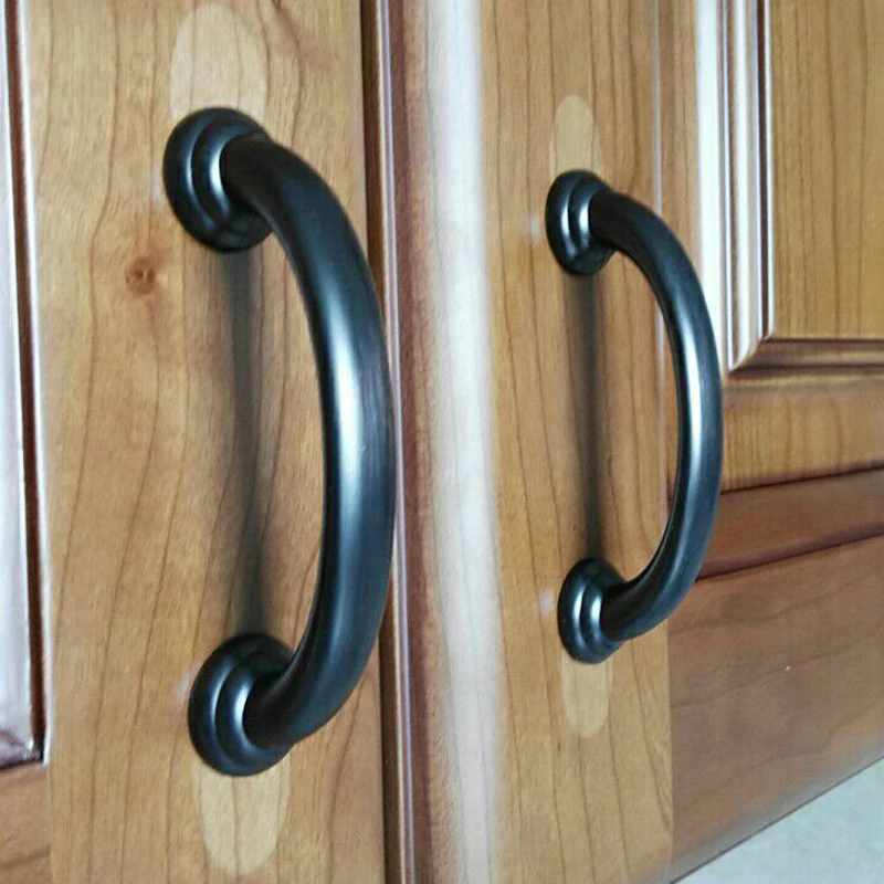 76mm 96mm American retro style black antique copper kitchen cabinet cupboard door handle 3