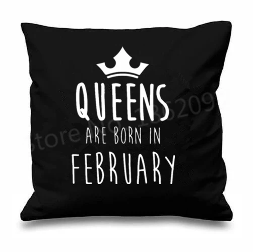 Personalized Queens Are Born In Custom Month Cushion Cover Throw Pillow Case Queens Funny Sister Mum Aunt Girlfriend Gift Decor