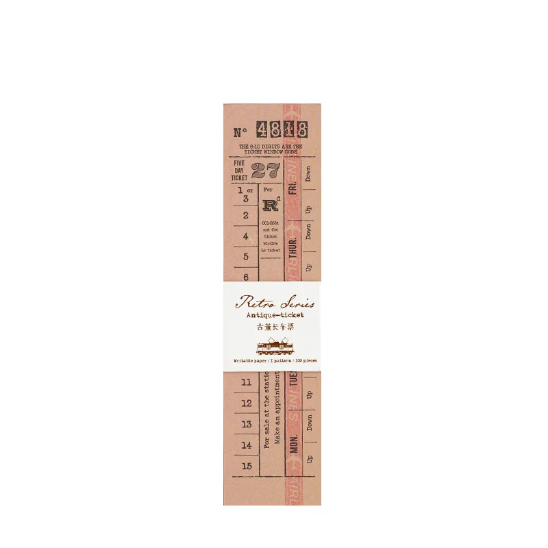 12 Styles Retro Antique Ticket Series Memo Pad Sticky Notes Tags Words Phrases Stickers Notepad Label