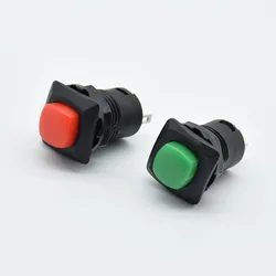 5PCS Square Button Self-Locking/Reset switch momentary Push Button Switch Latching ON/OFF 12mm 3A 125V 1.5A 250V AC DS-426