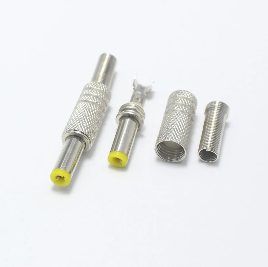 2pcs 5.5x2.5 5.5x2.1 4.8x1.7 4.0x1.7 3.5x1.35 3.5x1.1 2.5x0.7 6.5x4.4 5.0x3.0 mm DC Power Plug Yellow Head DIY Audio Connector