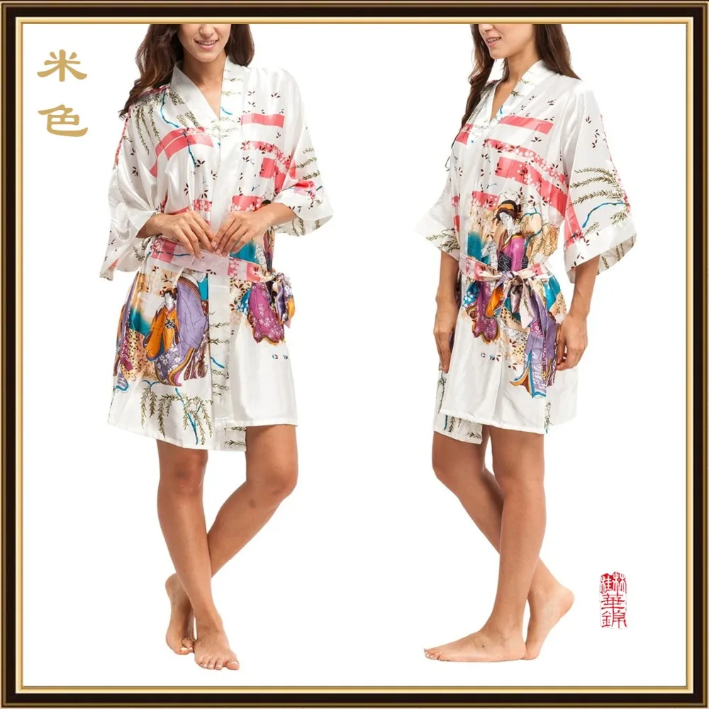 2016 Silk Kimono Robes For Women Satin Bathrobe Long Silk Robes For Bridesmaids Longue Femme Women Dressing Gown Bridesmaid Robe