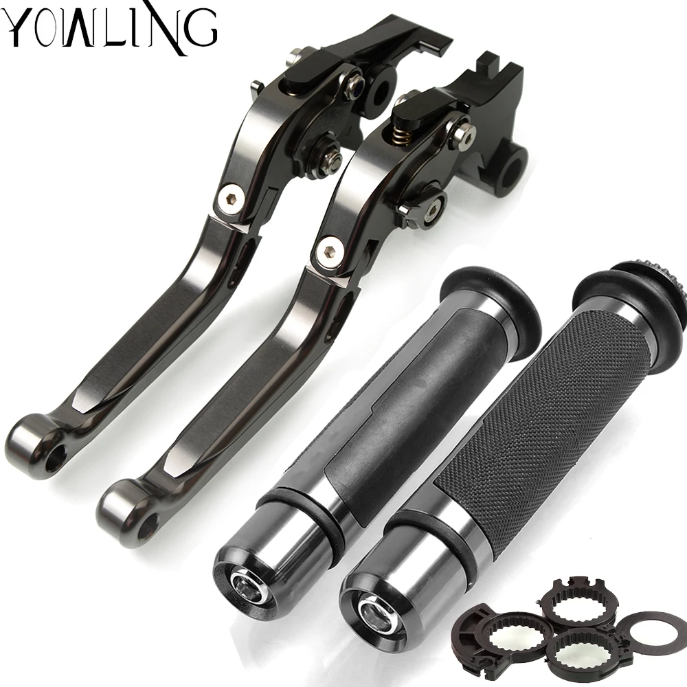 Motorcycle Accessories Extendable Brake Clutch Levers and Handlebar Hand Grips For SUZUKI GSXR 750 600 K6 K7 K8 K9 K10 2006-2010