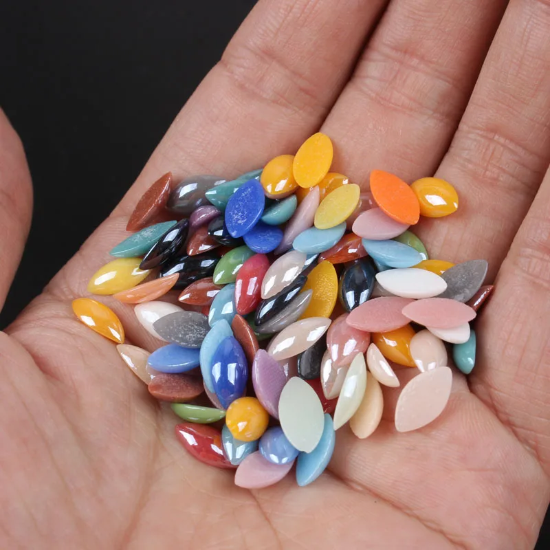 Mix color Ceramic Nail art Beads Horse eye Pearls 6mm-14mm 5 Sizes for Nail art DIY and garment free shipping