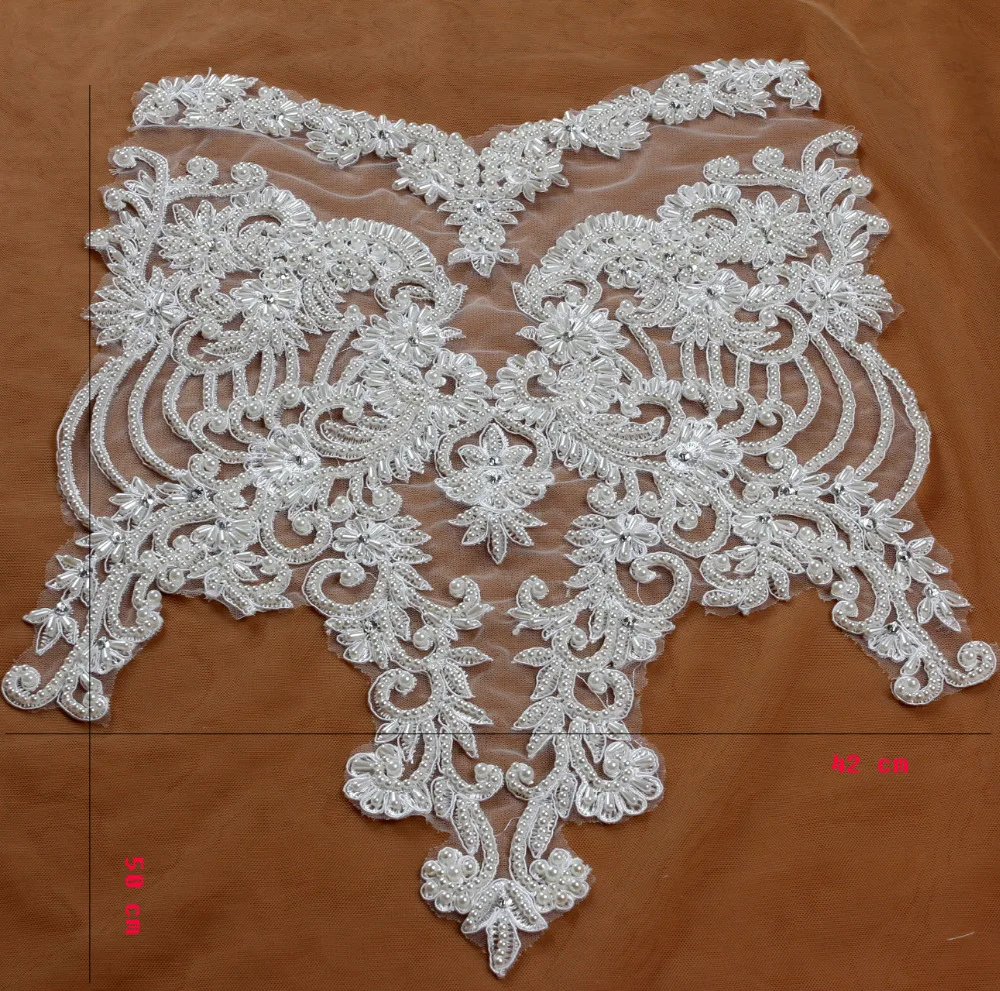 La Belleza Beaded patch wedding dress applique accessories or without beading 1 piece