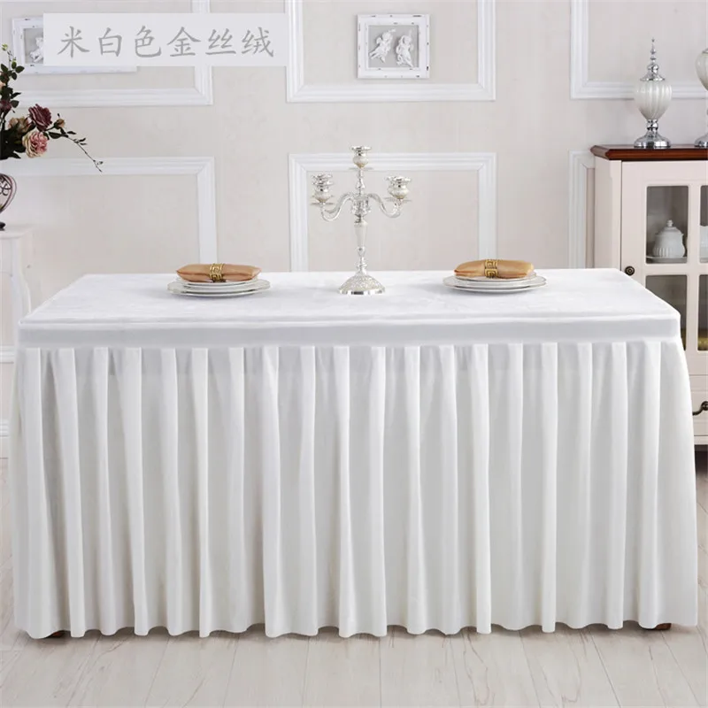 

White Flannel Rectangular Table Skirt Soft Velvet Fabric Table Skirting For Table Cloth Table Cover Wedding Party Decoration