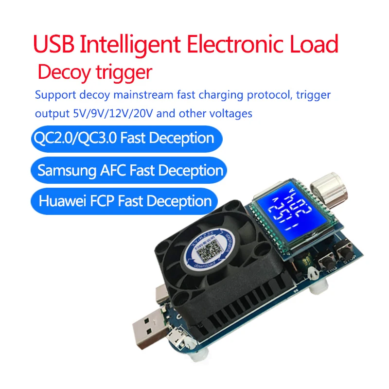 Imagem -02 - Carga Eletrônica Ajustável Tensão Capacidade Tester Corrente Constante Resistor de Envelhecimento Usb Qc2.0 3.0 35w Qualidade