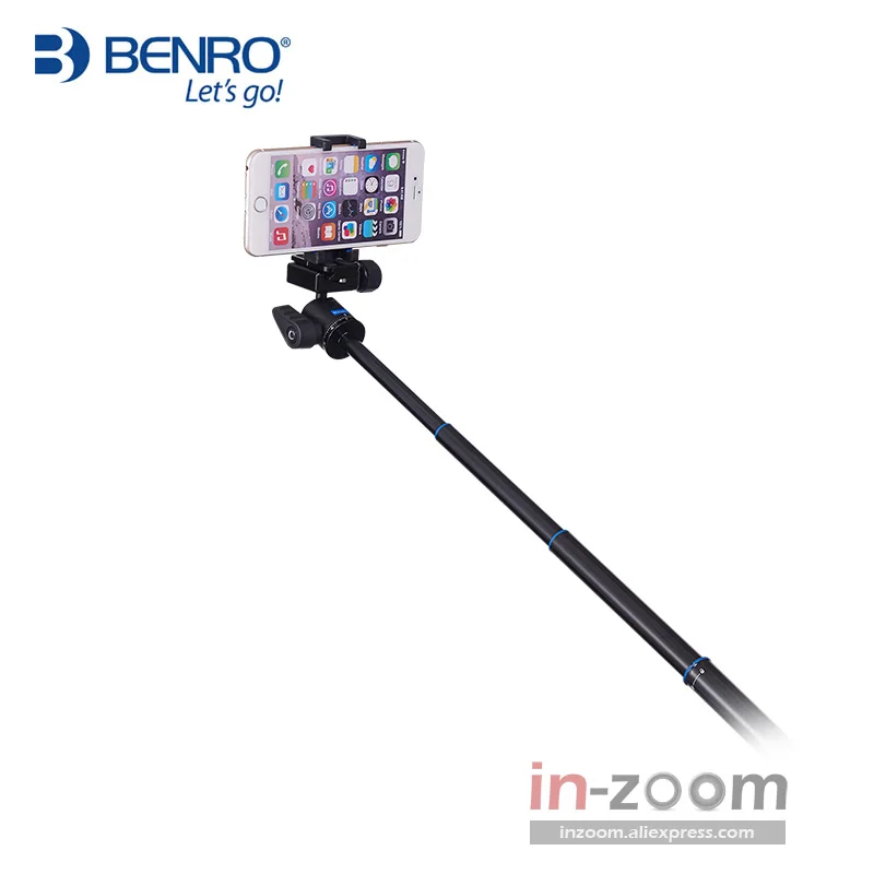 Benro IS05 Aluminum Alloy Tripod Kit Center Column Can be Selfie Stick Monopod for Smartphones Mirrorless Cameras Oversea Stock