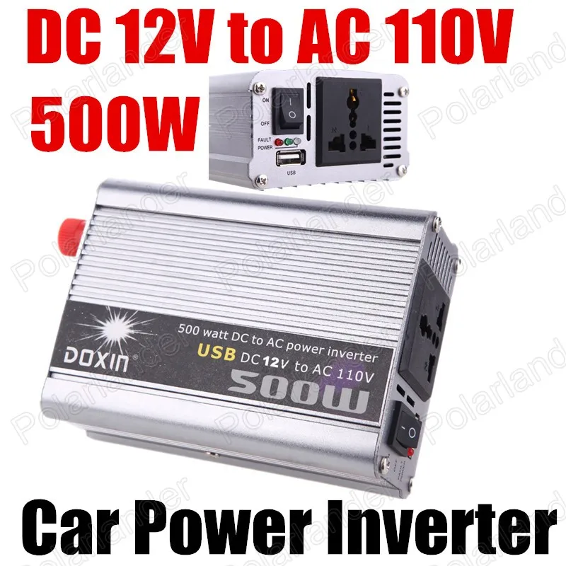 New 500W Car Auto Battery Power Inverter Adapter USB Charger Converter DC 12V to AC 110V Modified Sine Wave