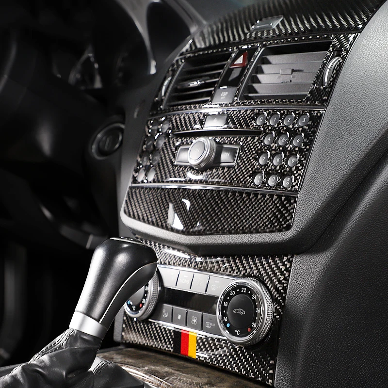 Car Central Control CD Panels Decor Sticker Cover Trim Frame Decorative Fit For Mercedes Benz W204 2007 2008 2009 2010