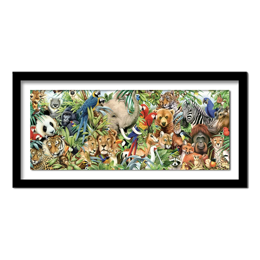 New 5D DIY Diamond Painting Zoo Animals Embroidery Full Square Diamond Cross Stitch Rhinestone  Painting Home decor Gift