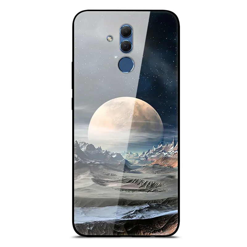 Mate20 Lite Case on For Huawei Mate 20 Lite Cases 6.3 Tempered Glass Silicone Bumper +Hard PC Glass Back Cover Phone Cases Coque