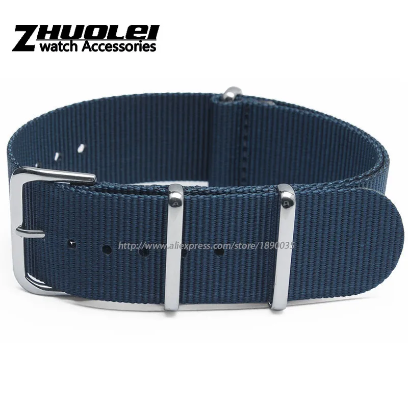 New Arrived nylon watchband 18mm 20mm 22mm 24mm waterproof Straps sport Army green khaki blue wrist band Bracelet accessories