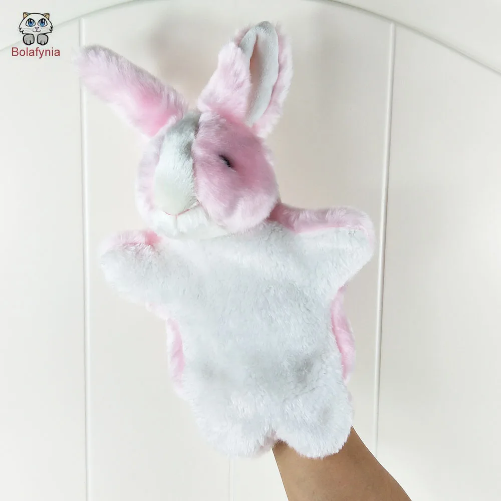 Children Rabbit Pink Blue Plush Stuffed Hand Puppet Toy Christmas Birthday Gifts