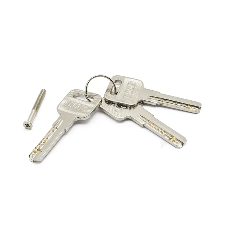 Gold Double or Single Open Cylinder Hardware Indoor 60/65/70/75/80/90 Lock Door Cylinder Brass Lock Extended 3pcs key
