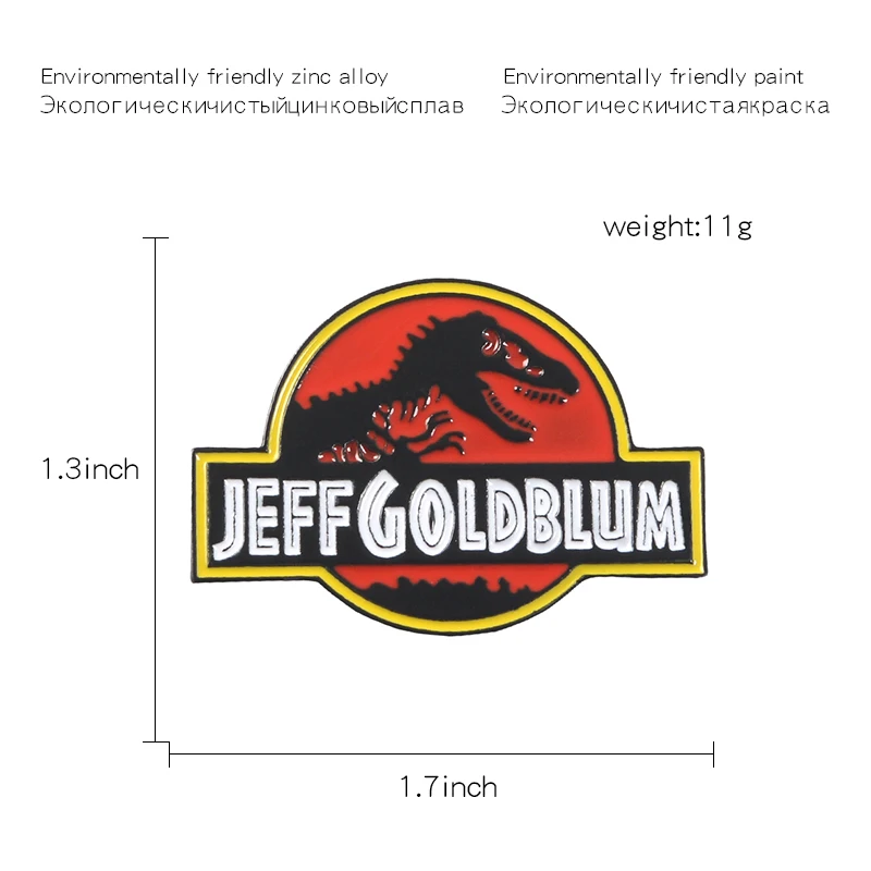 Jurassic Park Dinosaur Movie Commemorative Badges Metal Enamel Brooch Pin Clothing Bag Hat Badge Brooches jewelry For Women Men