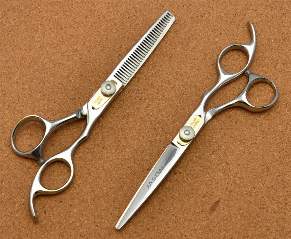 

309# 6'' Brand Jason TOP GRADE Hairdressing Scissors JP 440C Professional Barbers Cutting Scissors Thinning Shears Hair Scissors