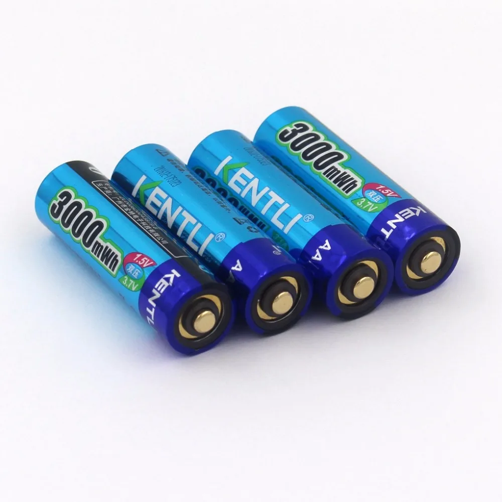 4pcs 1.5v 3000mWh mAh rechargeable Lithium AA battery + 1pcs 4-slots AA/AAA Charger