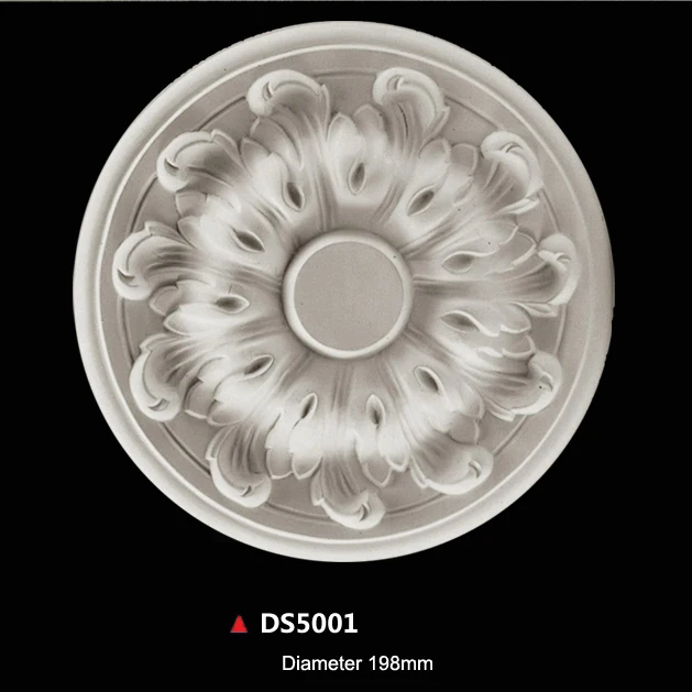 PU decorative ceiling rose pendant lamp base decor panel rosette Polyurethane Wall Moulding Medallion Paterage Ornament