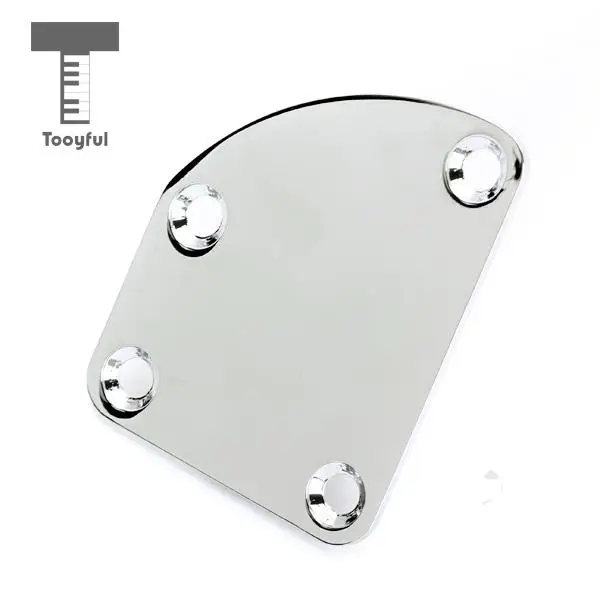 Tooyful Electric Telecaster Guitar Neck Plate Bass Guitar Neck Strength Connecting Board Joint Plate - Including 4 Screws Chrome