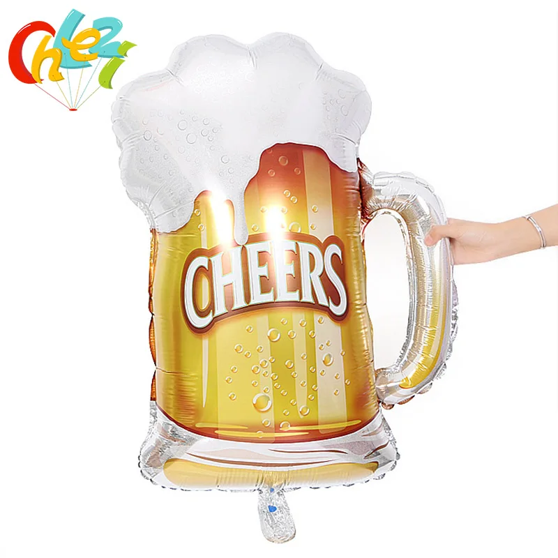 1pc Big Size Cheers Beer Mug Cup Foil Air Balloons For Birthday Party Decoration Graduat Party Summer Party Decorations 73x51cm