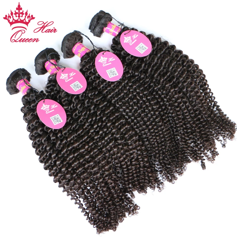 Queen Hair Official Store Kinky Curly 1/3/4 Bundles Brazilian Virgin Raw Hair 100%  Unprocessed Human Hair Weaving Natural Color