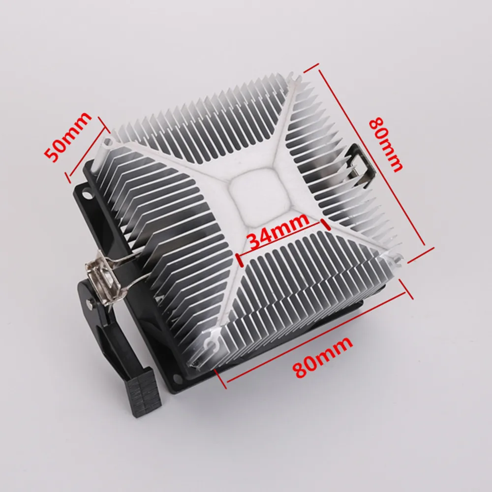 DIY LED Heatsink 80*80*50mm Pure aluminium heat sink radiator with fan for 10w-100w led grow chip Cob led cooler cooling