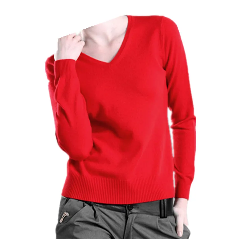 2021 Soft Cashmere Elastic Sweaters and Pullovers Women Autumn Winter Sweater V-Neck Female Jumper Knitted Brand Pullover