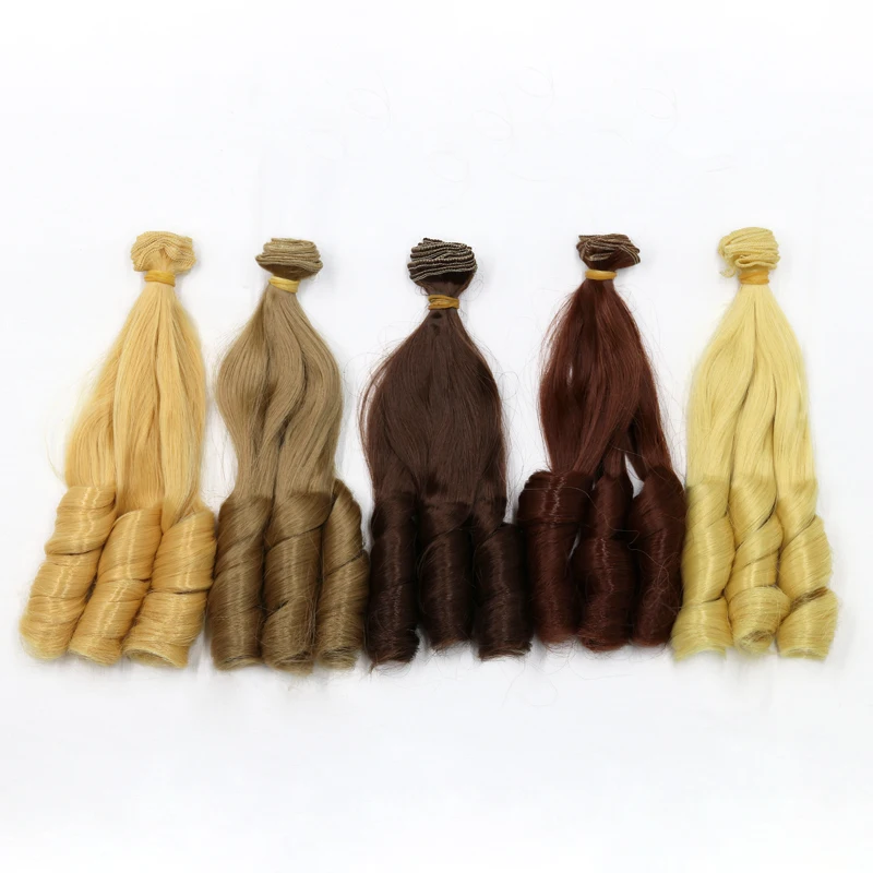 Msiredoll bjd wig Accessories 1piece 20*100CM doll hair for 1/3 1/4 1/6 1/12  Gradient Color Curly bjd wigs diy Free shipping