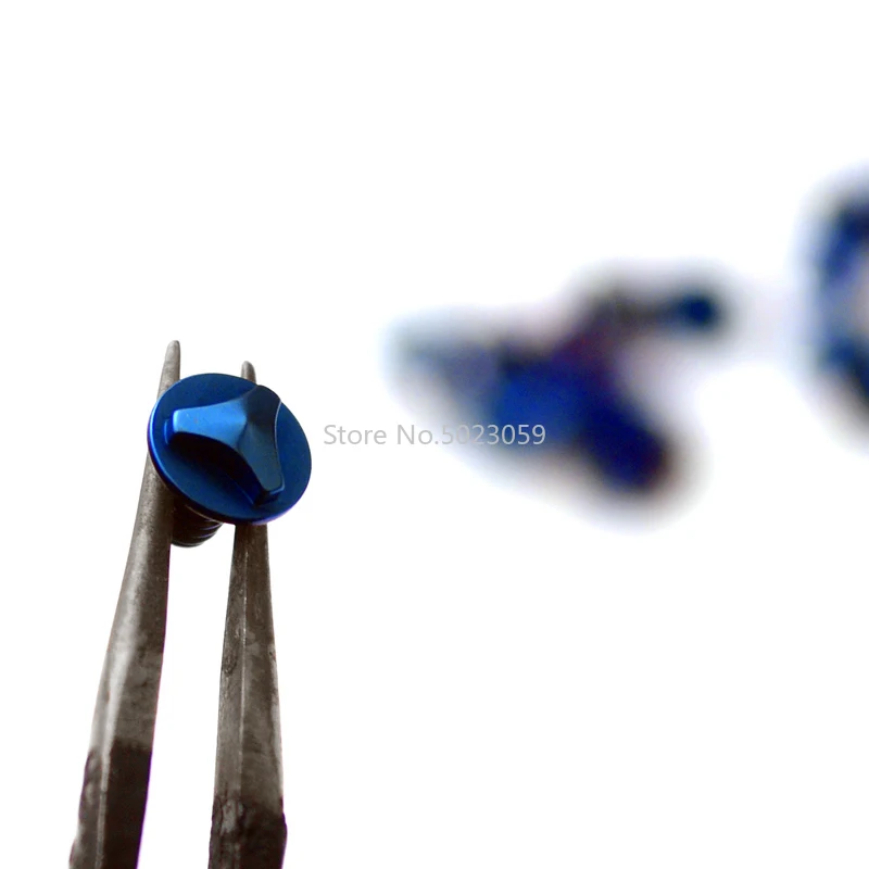 6 Pieces USA MT-85 Screw Titanium CNC shank nail rivet Roasted blue