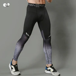 Fitness uomo Running collant stampa pantaloni da Jogging Leggings sportivi Pro Compression Sportswear pantaloni sportivi ad asciugatura rapida strato di Base