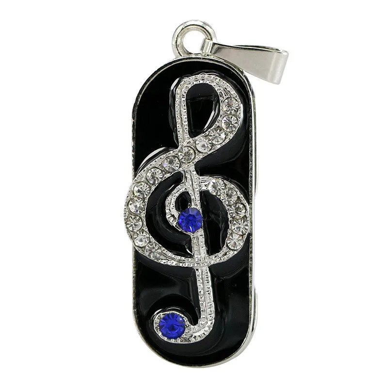 Diamond Music Note USB 2.0 Usb Flash Drives Thumb Pendrive U Disk Usb Creative Necklace Memory Stick Storage 4GB 8GB 16GB 32GB