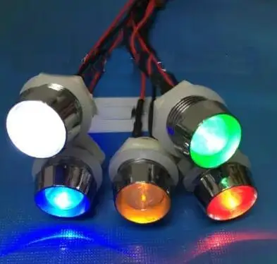 3V 5V 6V 12V With Plastic LED Holder F10 10mm White Red Green Blue Yellow Orange RGB LED Lamp Light With 20cm Wire  x 100pcs