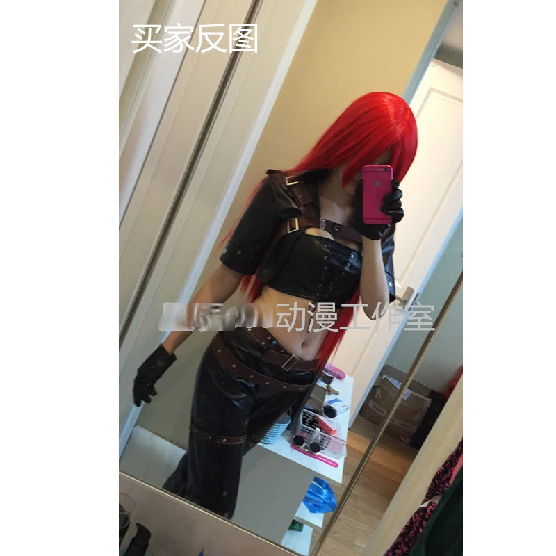 Lol cosplay Katarina costume full suit for Halloween party leather costumes any size can be Custom made