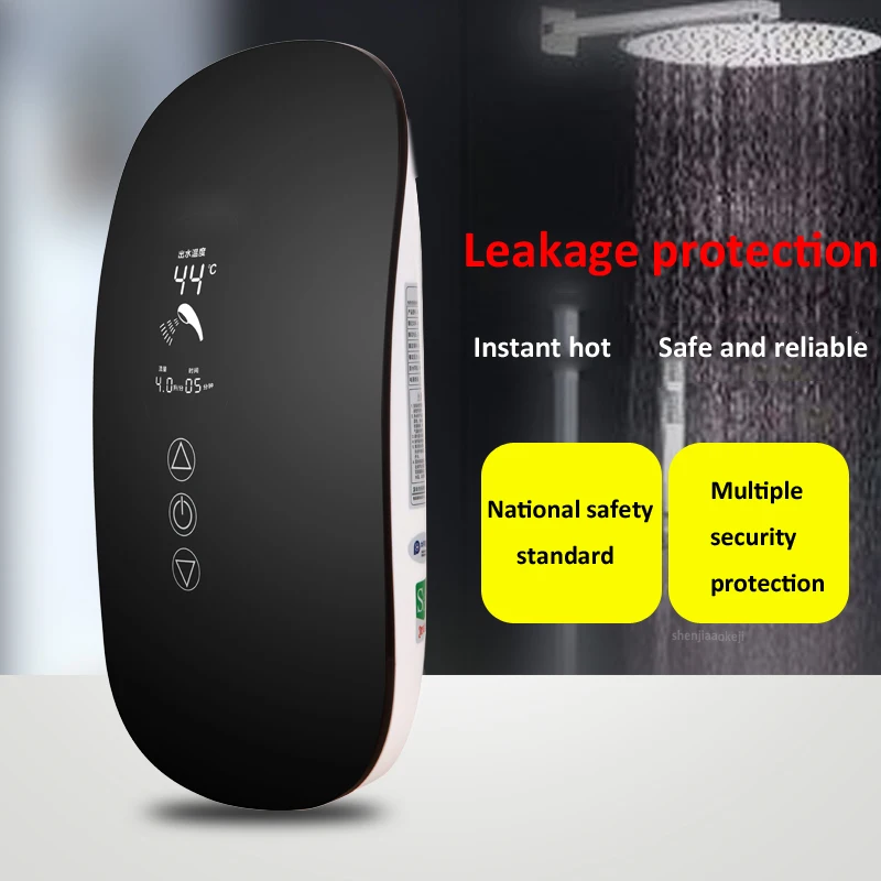 6100W termostato intelligente scaldabagno elettrico ultrasottile doccia domestica sospesa senza acqua attrezzo da bagno a riscaldamento rapido 220V 1pc