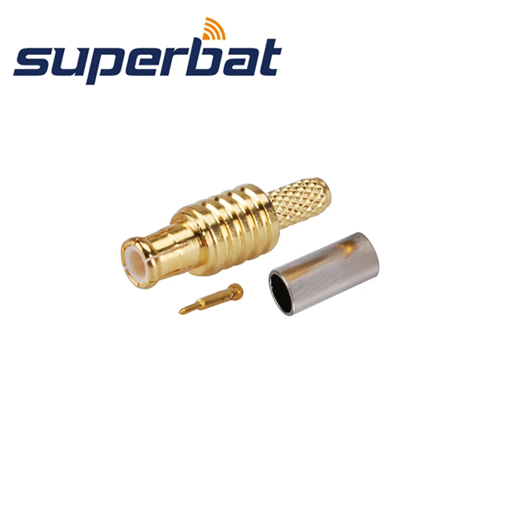 Superbat 10pcs MCX Crimp Male RF Coaxial Connector for Cable RG174,RG316,RG188A,LMR100