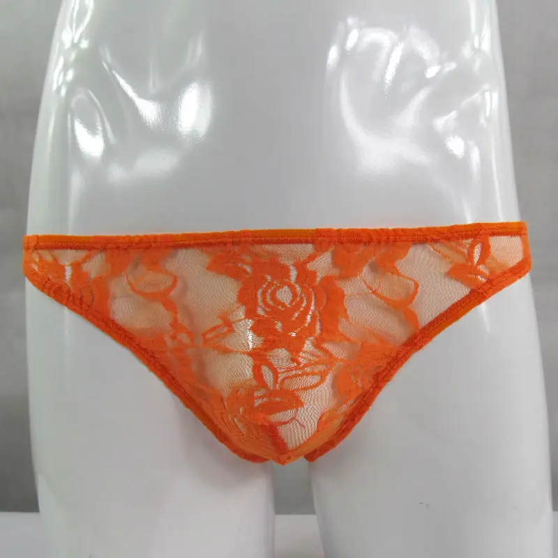 Mens Sexy Lace Underwear T1514 Floral Lace Pouch Bikini