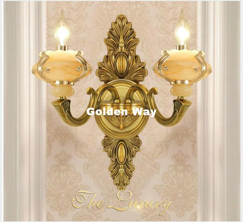 Modern Retro Bronze Color Luxury Zinc Alloy Crystal Wall Sconces Bedroom Bedside Lamps Aisle Wall Lamp Home Decoration