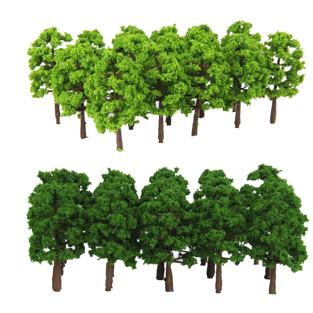 40 Pieces 8cm 1:150 N Scale Plastic Model Trees Railroad Landscape Scenery  model trees to decorate building model, roadway,