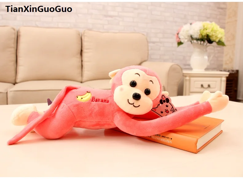 

about 40cm lovely long arms monkey plush toy pink monkey soft doll baby toy birthday gift s0530