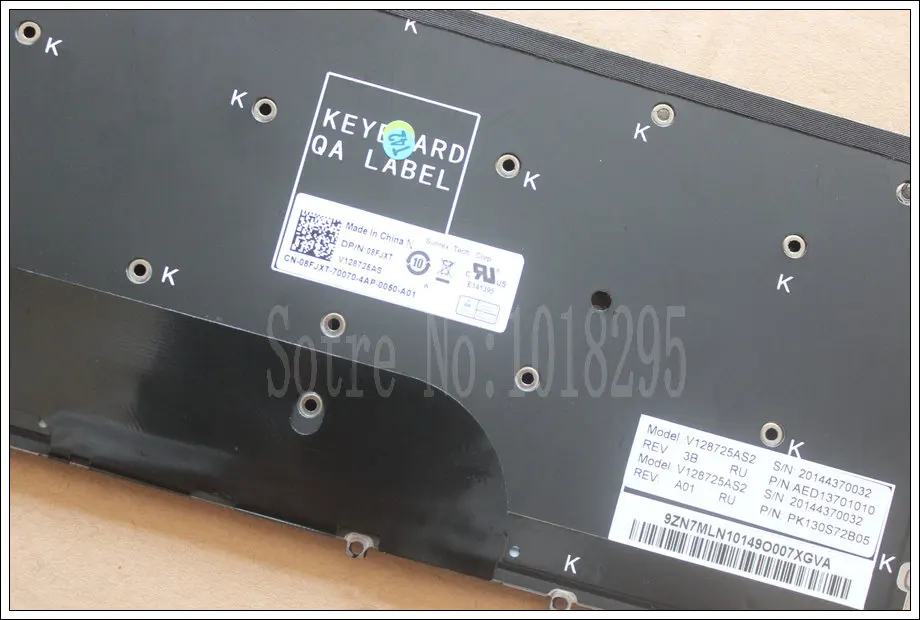 Nieuw Toetsenbord Voor Dell 08FJX7 V128725AS2 PK130S72B05 Russische Ru Laptop Toetsenbord Backlight